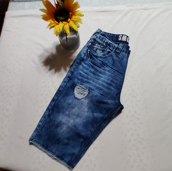 MEN'S DENIM SHORTS Smoke Rise Blue - Picture 4 of 14